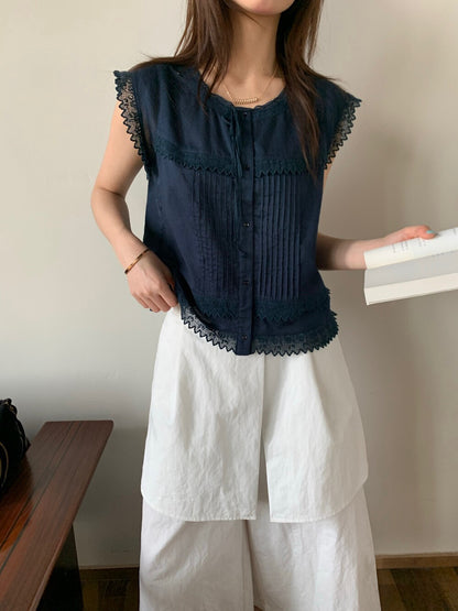 B06 / 重工lace邊袖+風琴袖BL