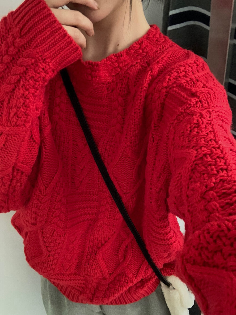 // 35%wool麻花紋慵懶毛衣