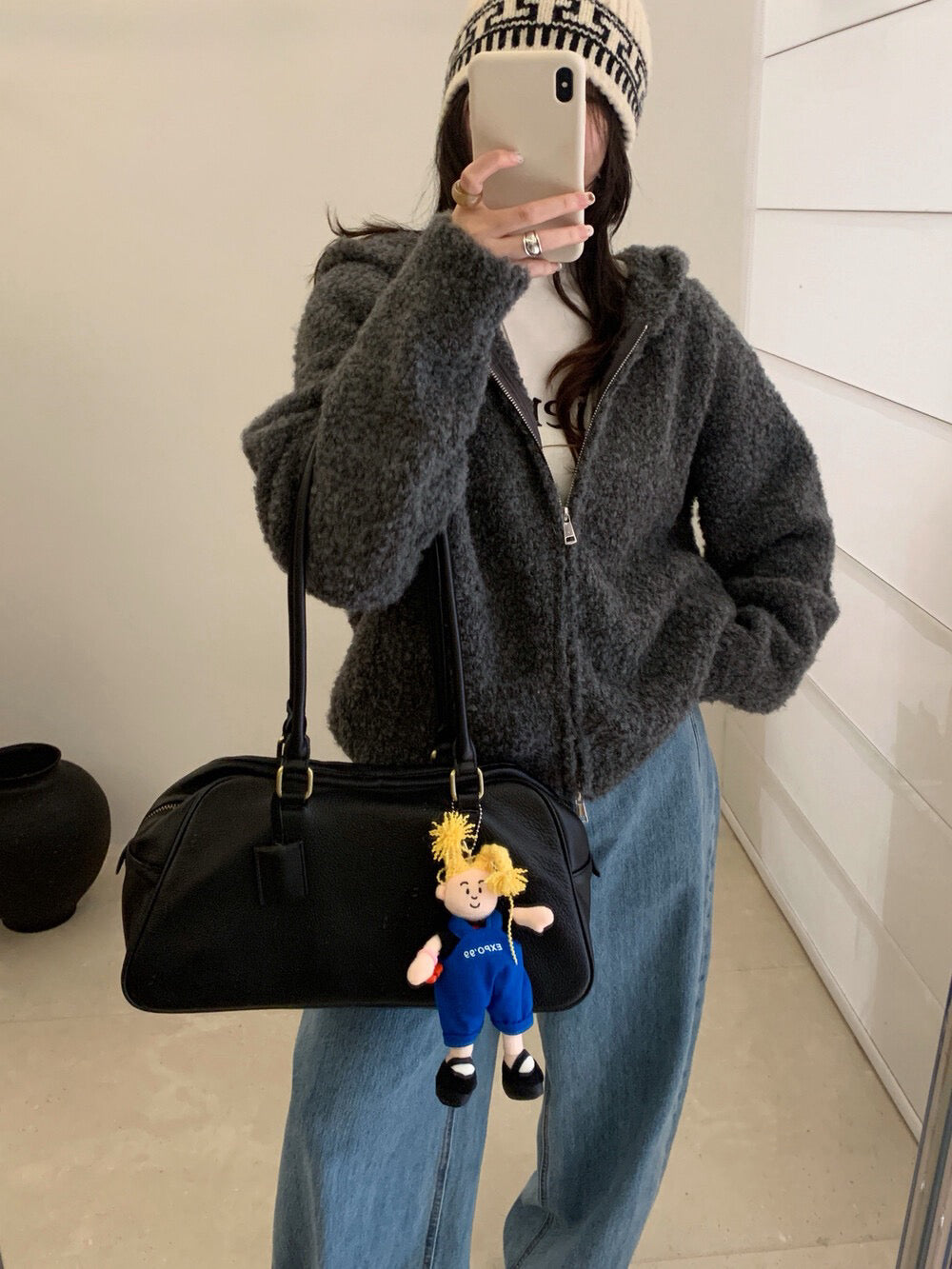 // 超軟糯圈圈羊毛連帽拉鍊CD