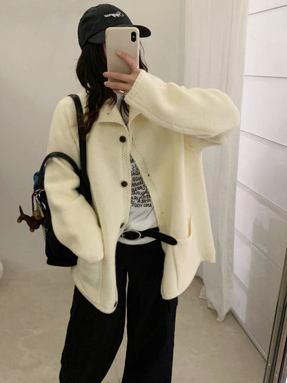 // 小半領口袋排扣中長CD