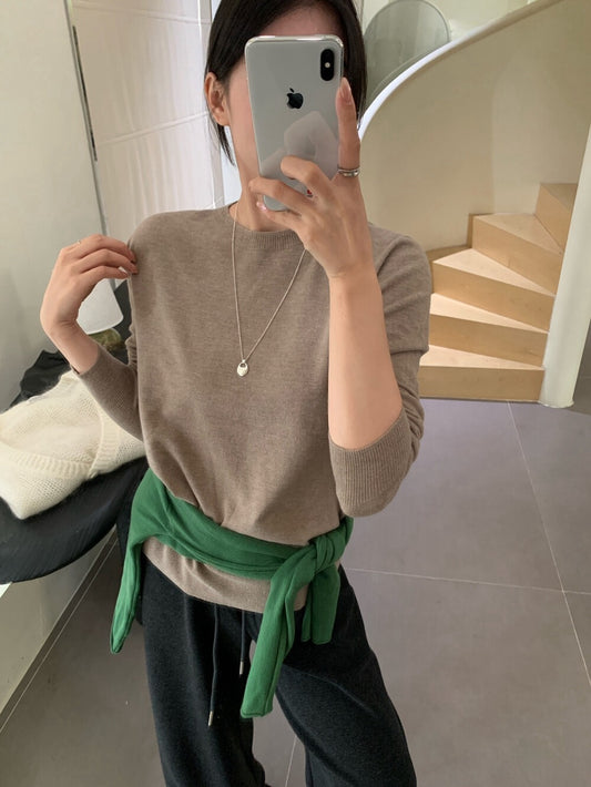 // 5%wool 20色親膚針織上衣