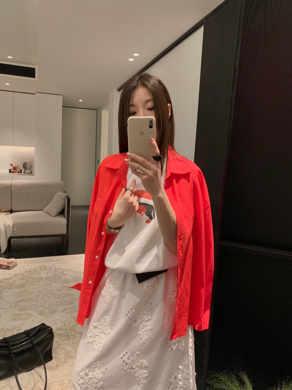 🦩 春天必入前短後長口袋恤衫