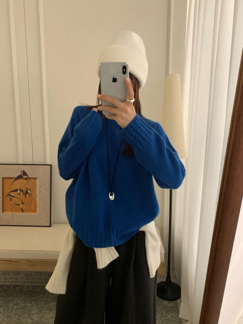 // 10%兔絨麻花衣擺+袖口套頭毛衣