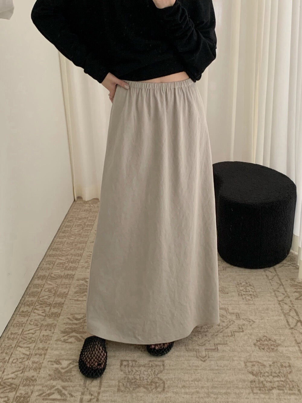 // 垂感肌理感微A顯瘦SK