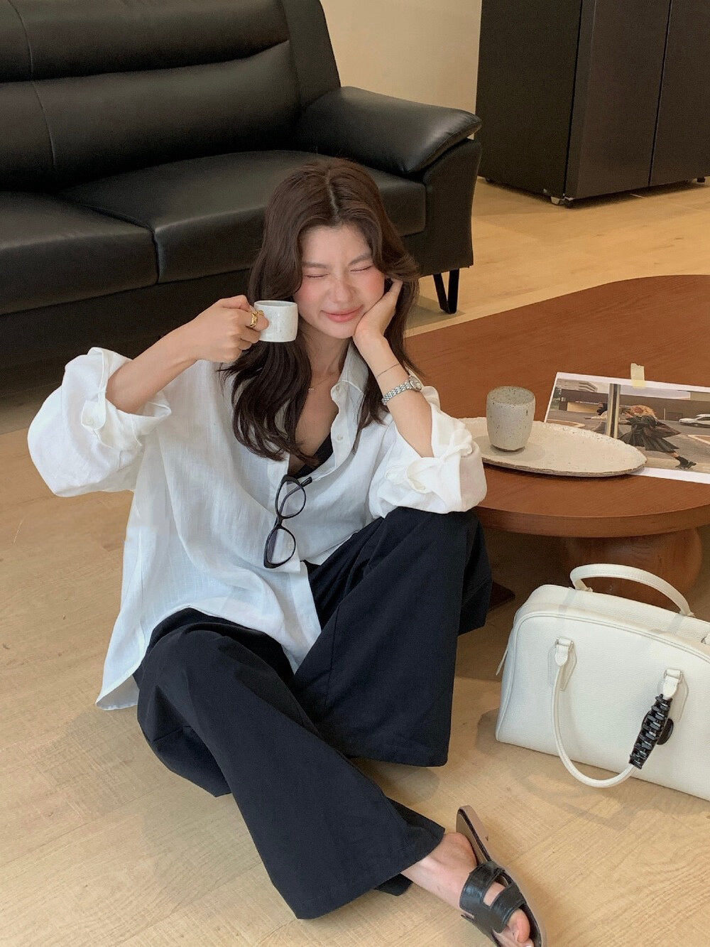 // 高質天絲麻靚色恤衫