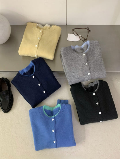 // 檔口爆款軟糯撞色假兩件CD