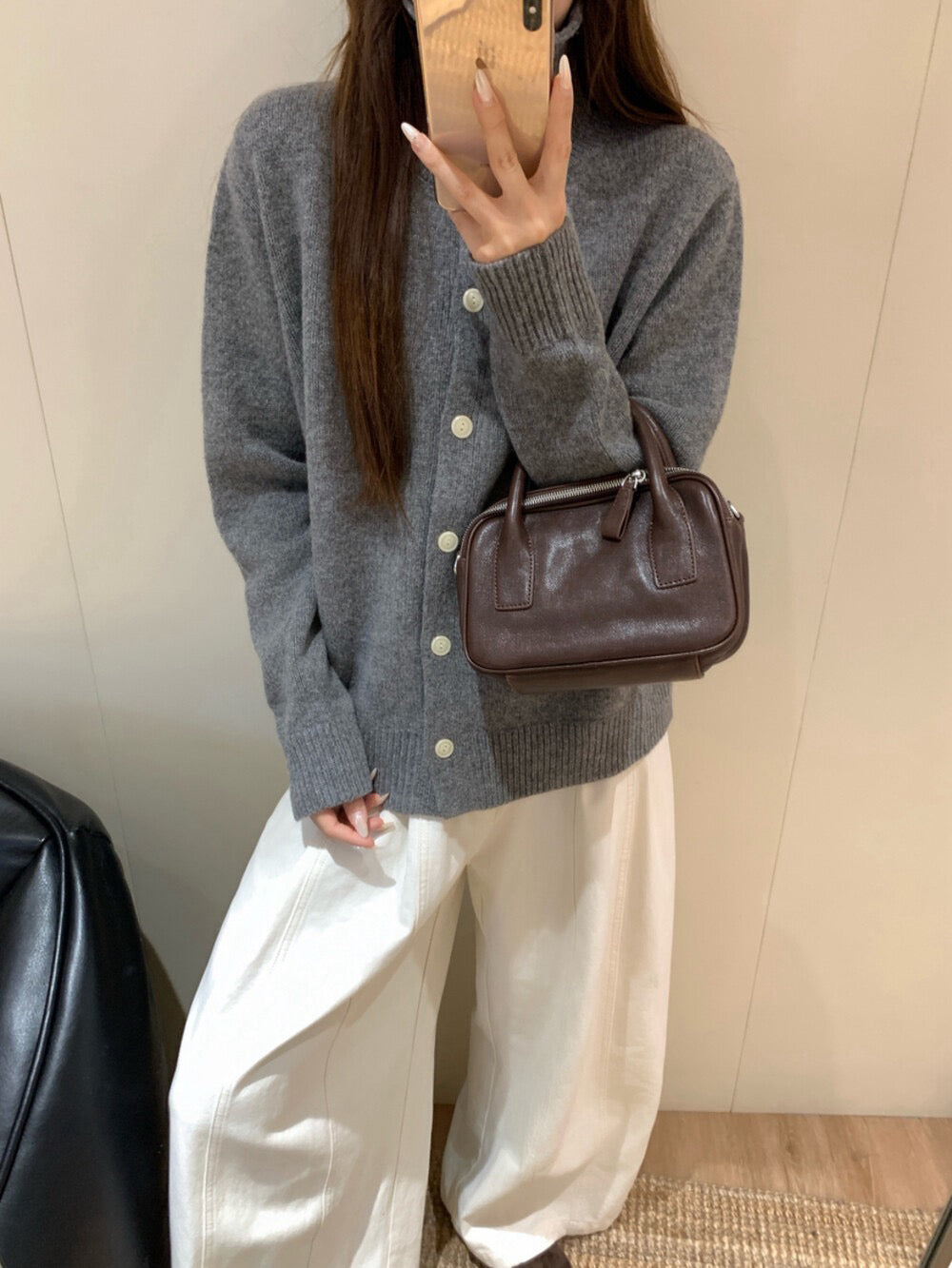 // 直坑紋立領排扣軟糯CD