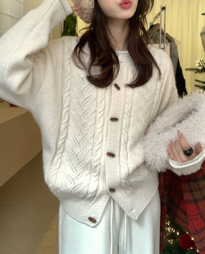 // 復古軟糯牛角鈕麻花CD