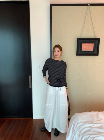 // 三種穿法8%wool親膚間條綁腰NT