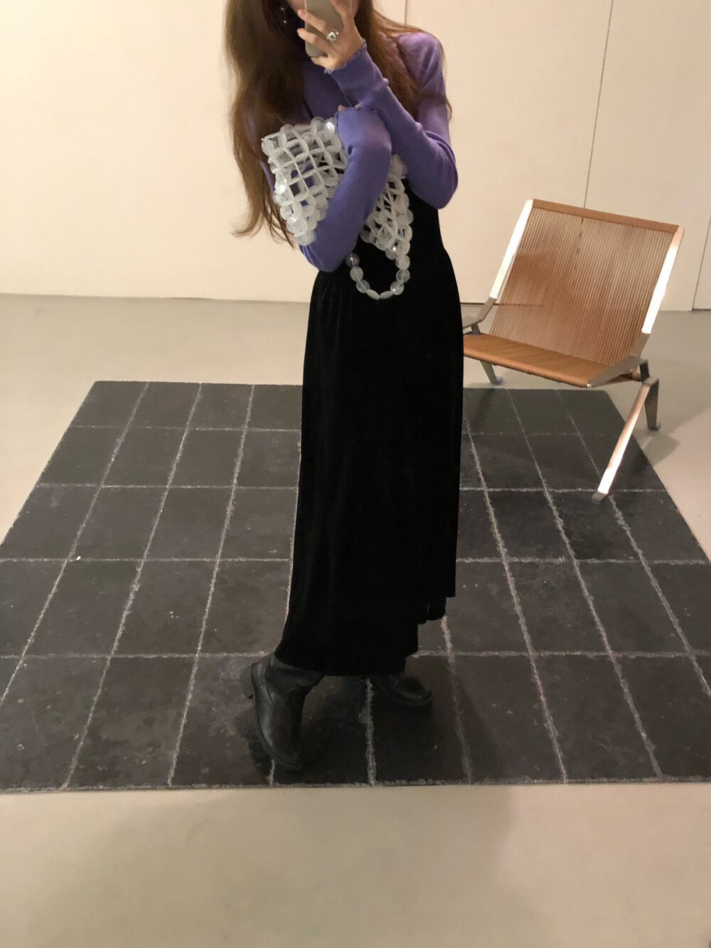 // 法式優雅絲絨吊帶OPS