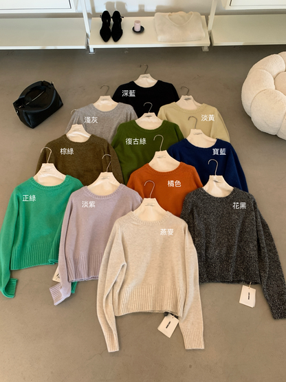 // raccoon35%圓領多色毛衣