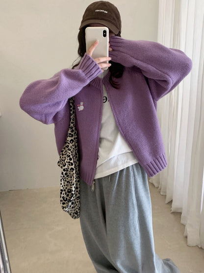 // 可愛動物刺繡上下拉鍊CD