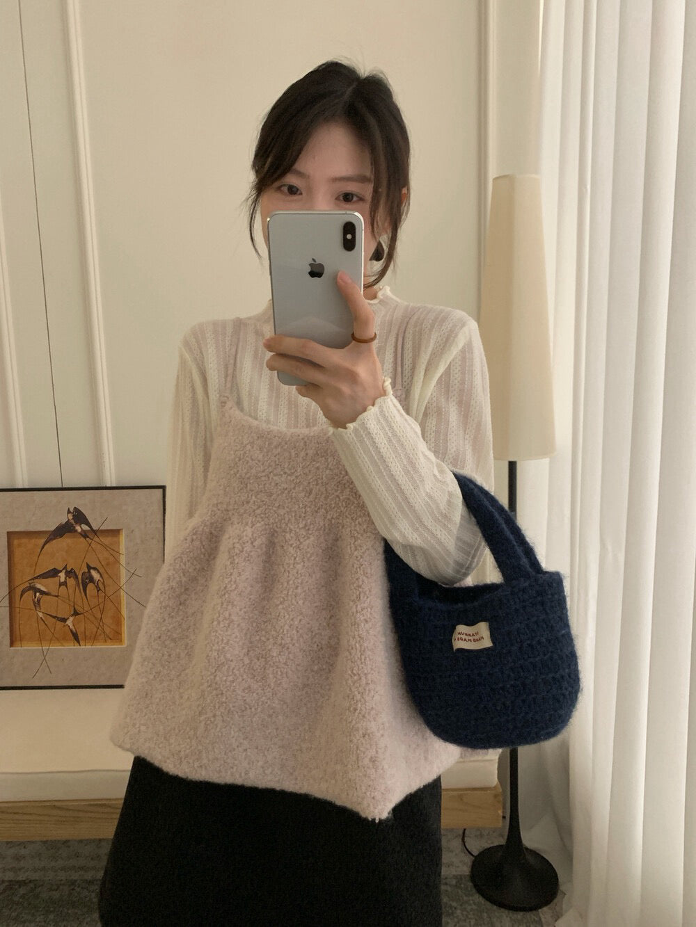 // 疊穿必入羊羔毛吊帶上衣