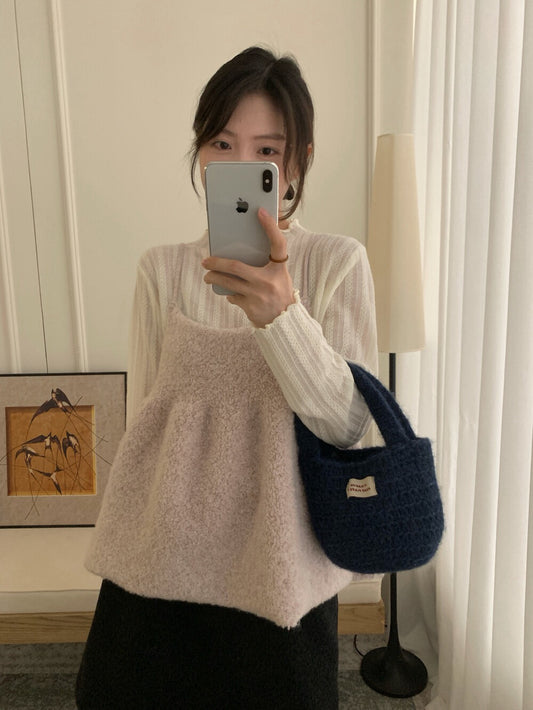 // 疊穿必入羊羔毛吊帶上衣