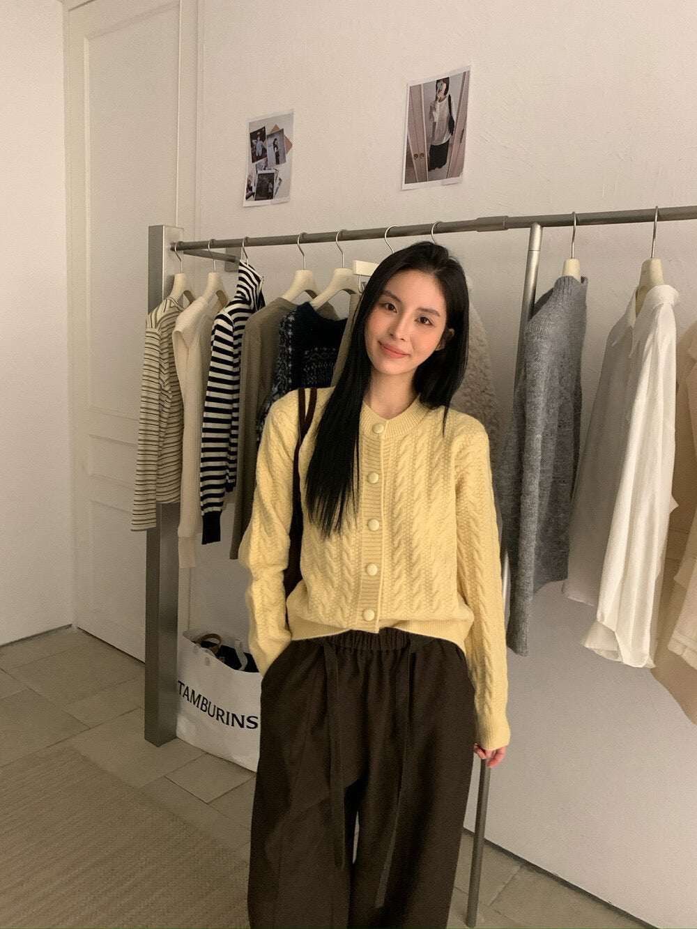 // 復古麻花包扣圓領CD