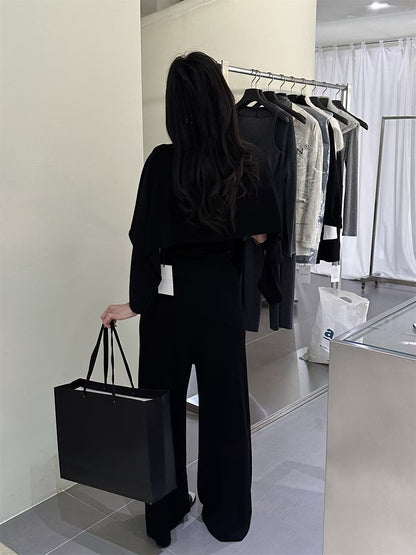 // 超氣質背心+外套+褲三件套