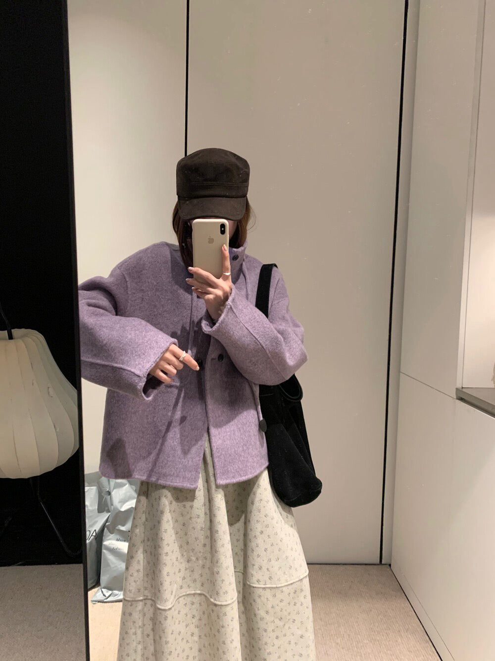 // 100%wool小立領double鈕扣手工外套