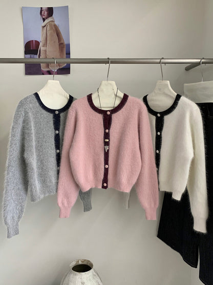 // 高質raccoon超soft毛茸感撞色邊CR