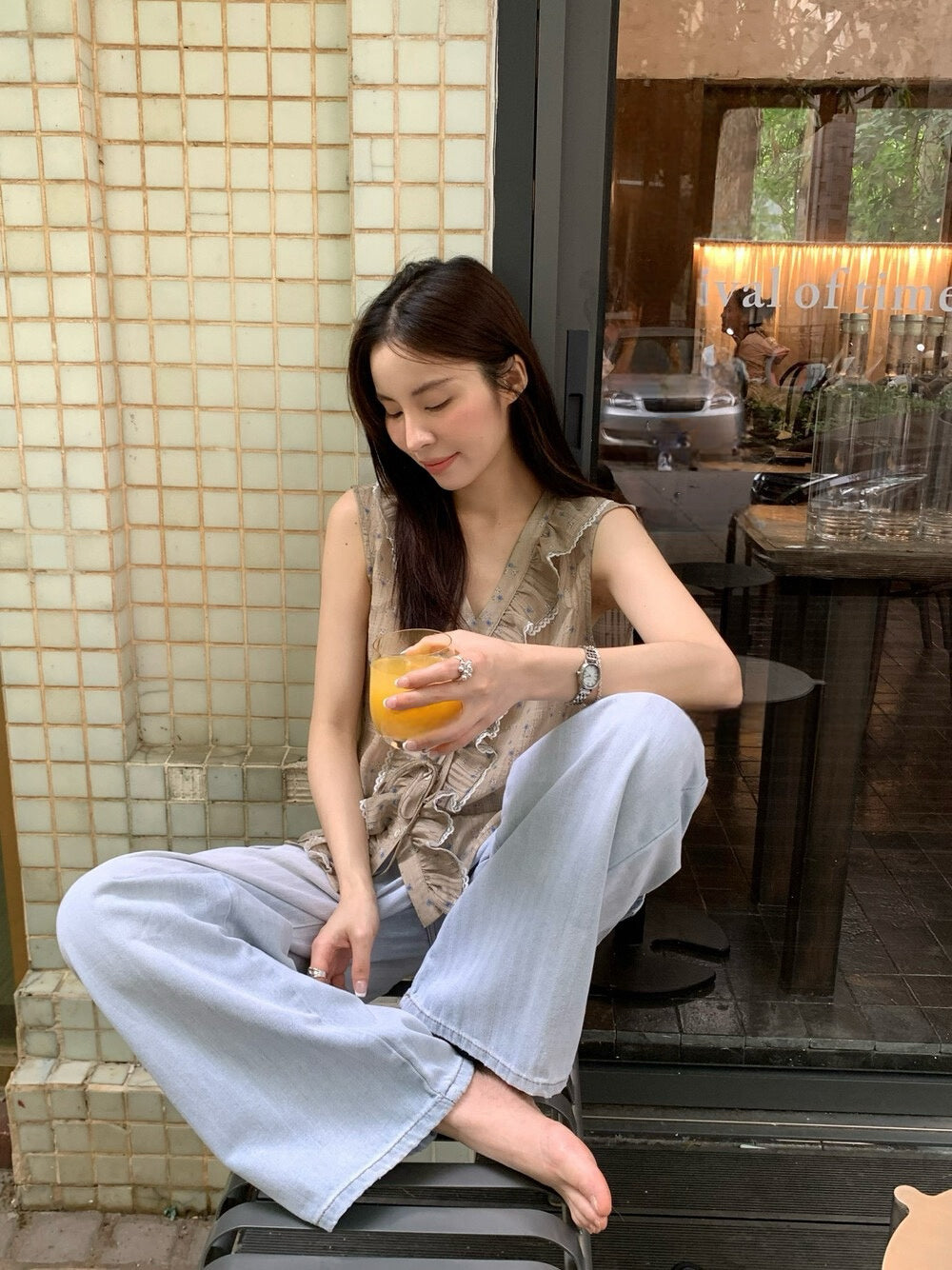 // 法式浪漫荷葉lace邊小碎花BL