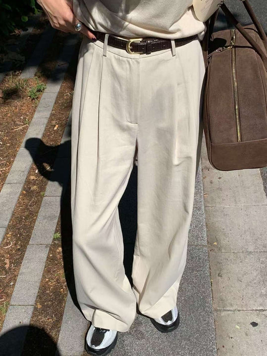 // 大腿位壓褶遮肉全長褲