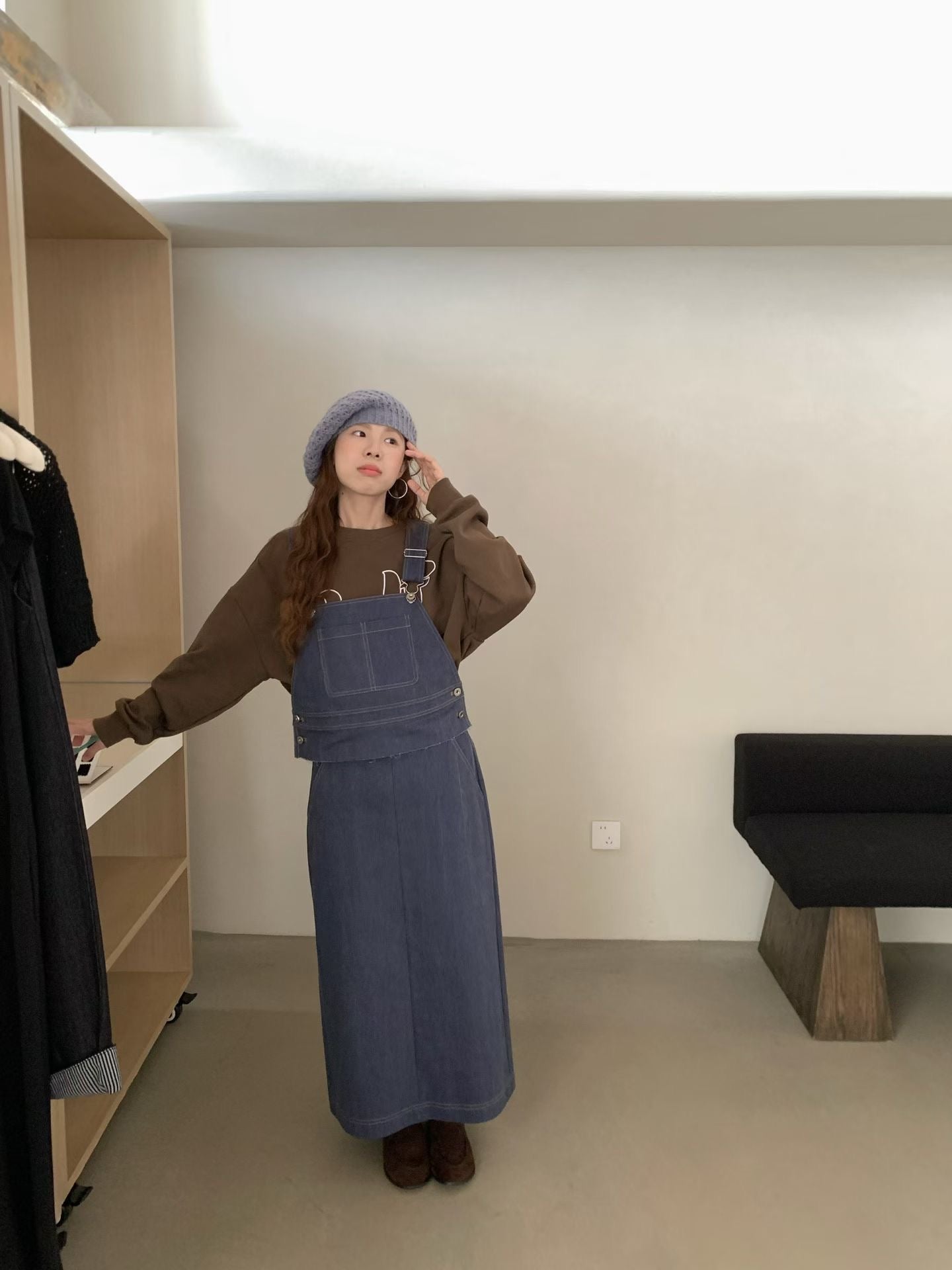 // 可拆開穿的工人裙兩件套