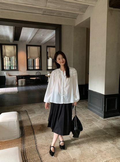 // 復古lace邊壓褶設計BL