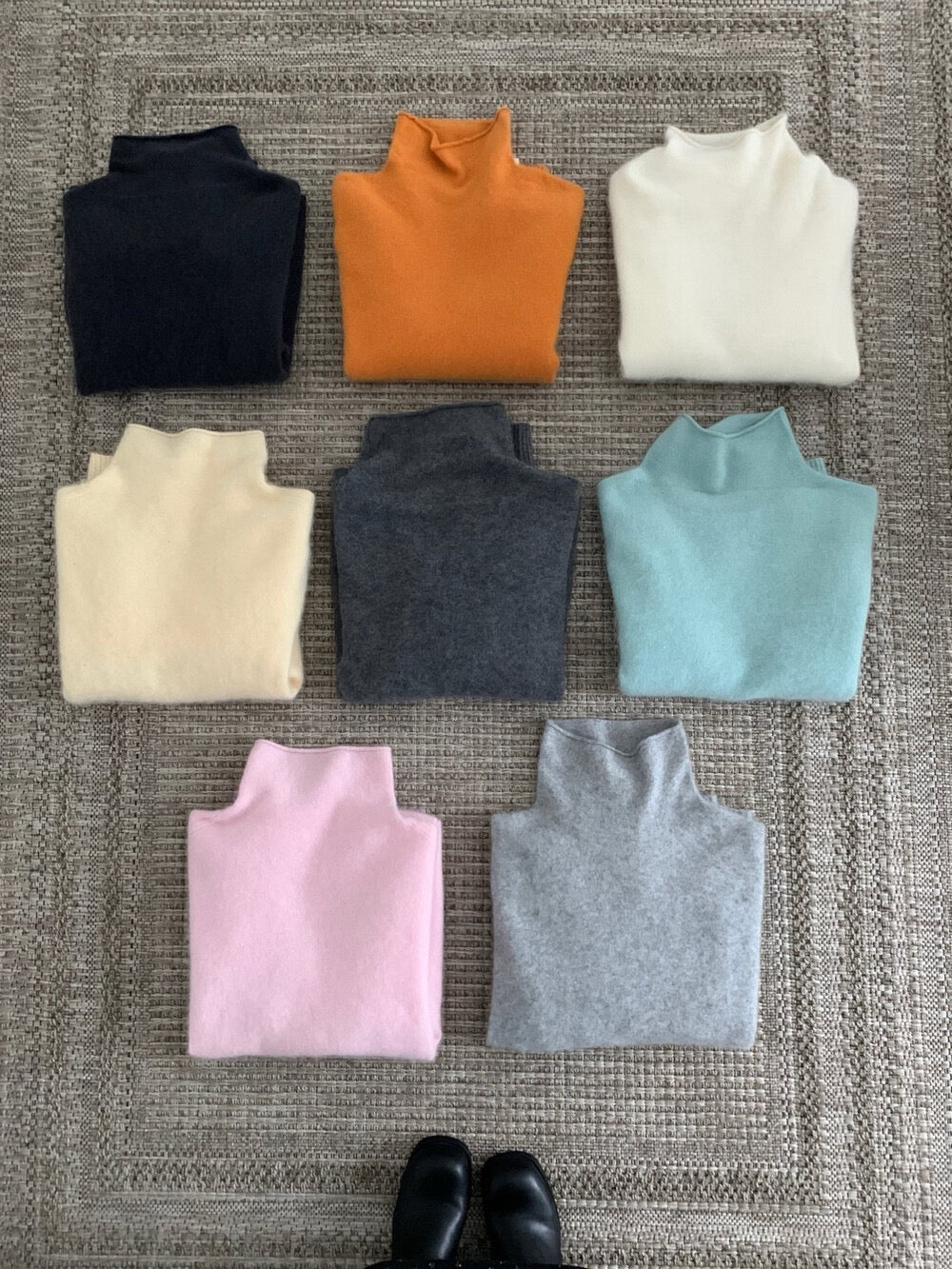 // 95%wool+5%cashmere拉絨工藝小高領針織NT