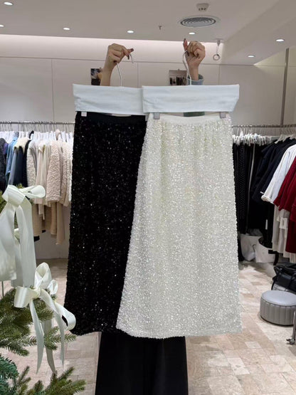 // 年尾party必備閃片後開叉中裙