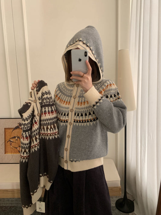 // 30%raccoon復古花紋連帽CD