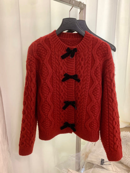 // 節日感絲絨蝴蝶結麻花CD