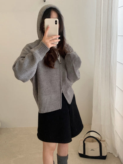 // 軟糯感20%羊毛上下拉鍊連帽CD