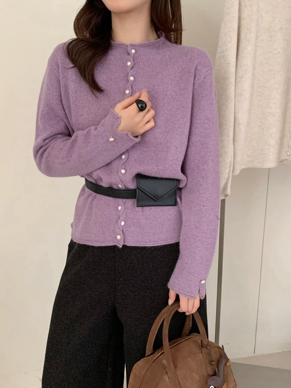 // 小心思波浪珍珠鈕軟糯CD