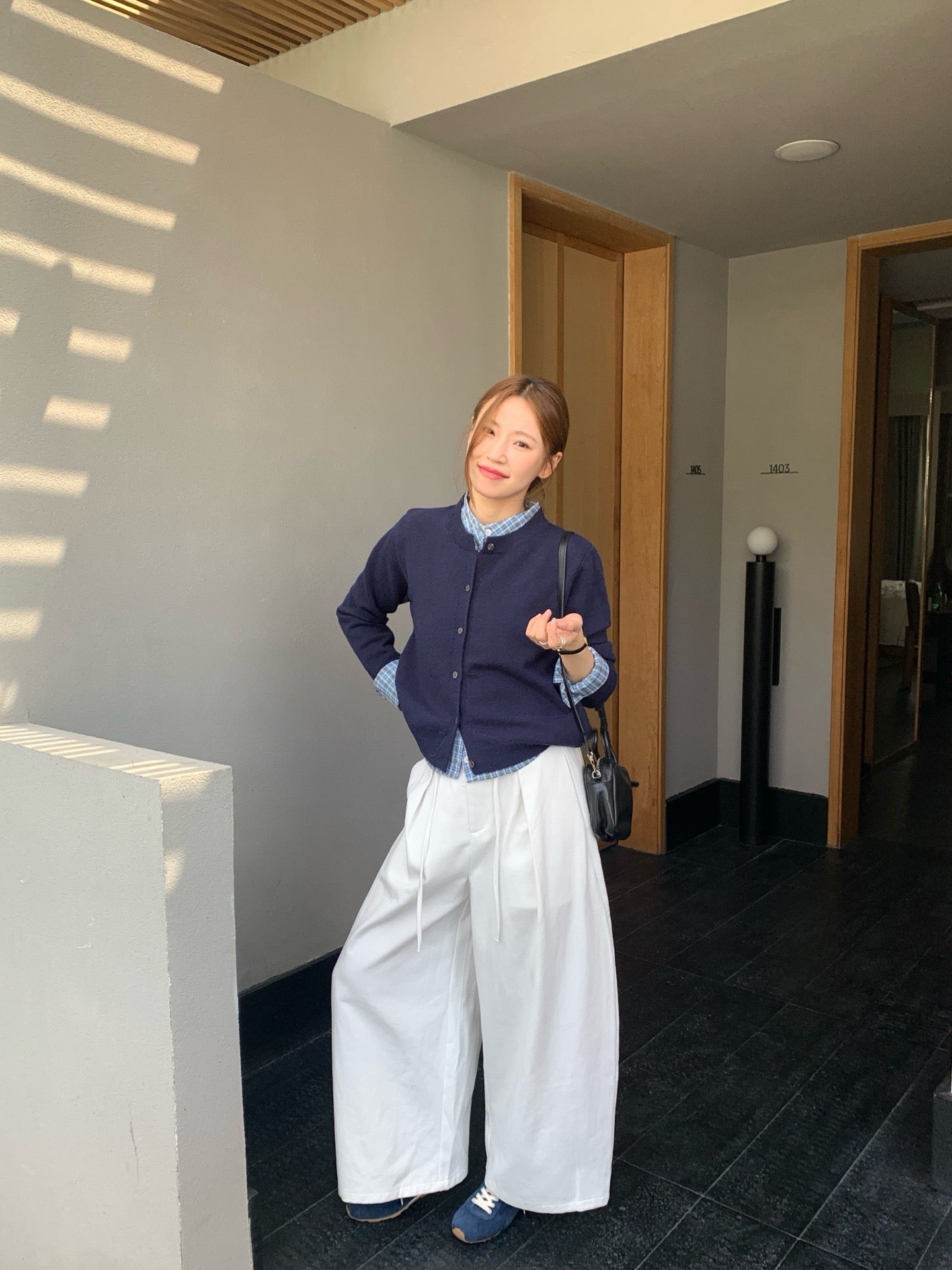 // 大熱拼接格紋恤衫假兩件上衣