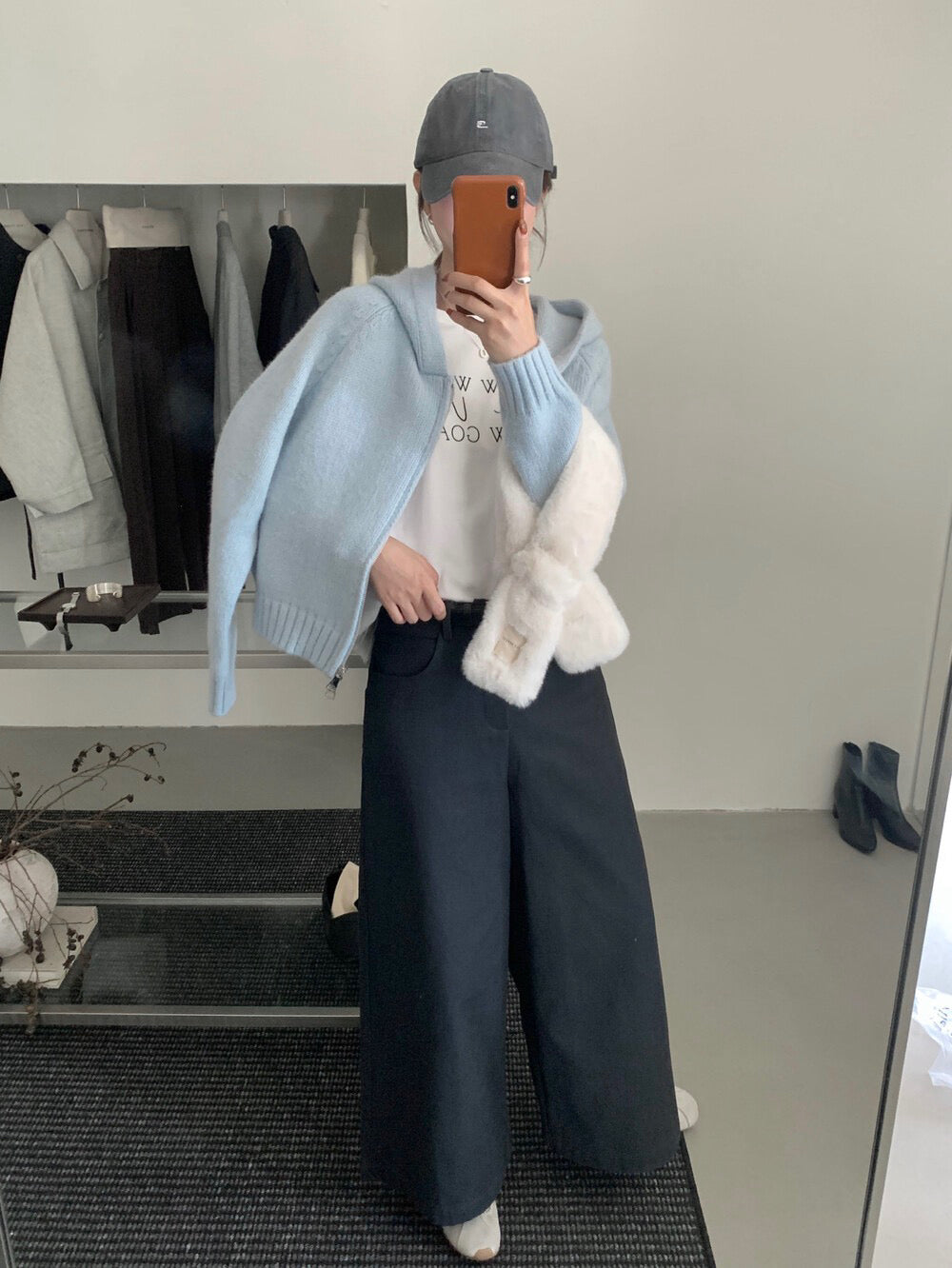 // 鬆弛氛圍感慵懶連帽雙拉鍊冷外套