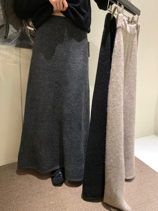 // 超顯瘦高腰針織冷裙