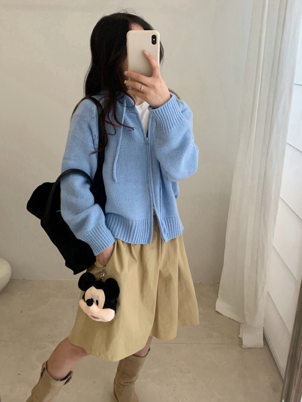 // 軟糯感20%羊毛上下拉鍊連帽CD