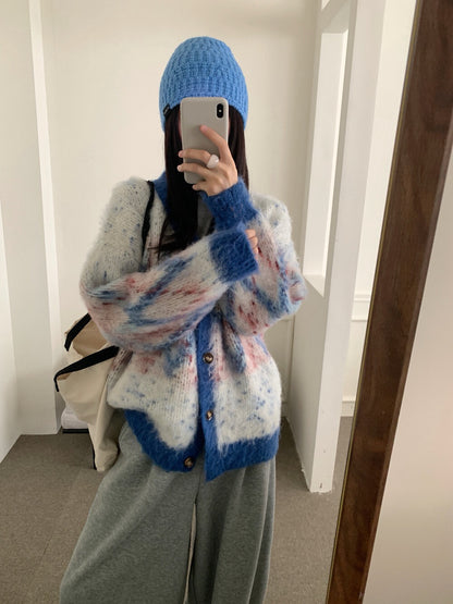 // 復古菱格圖案軟糯V領CD