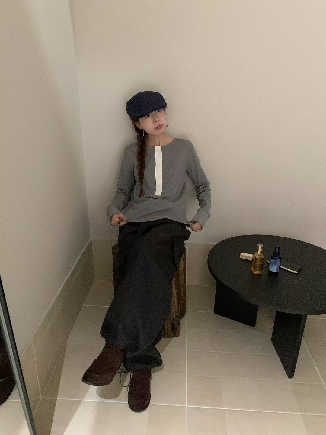 // 小設計半鈕扣基礎款TEE
