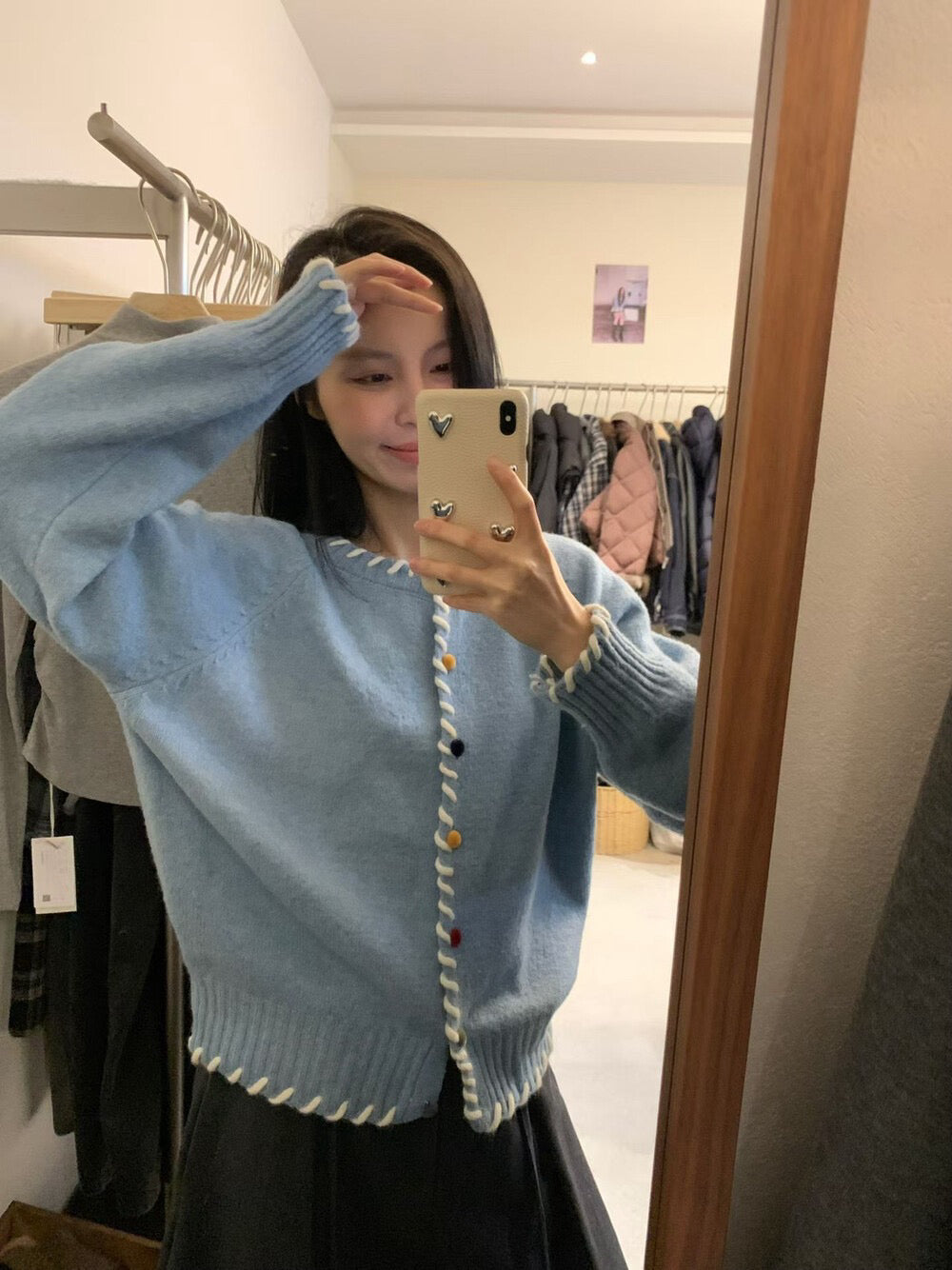 // 6%羊毛手縫線包邊彩扣CD