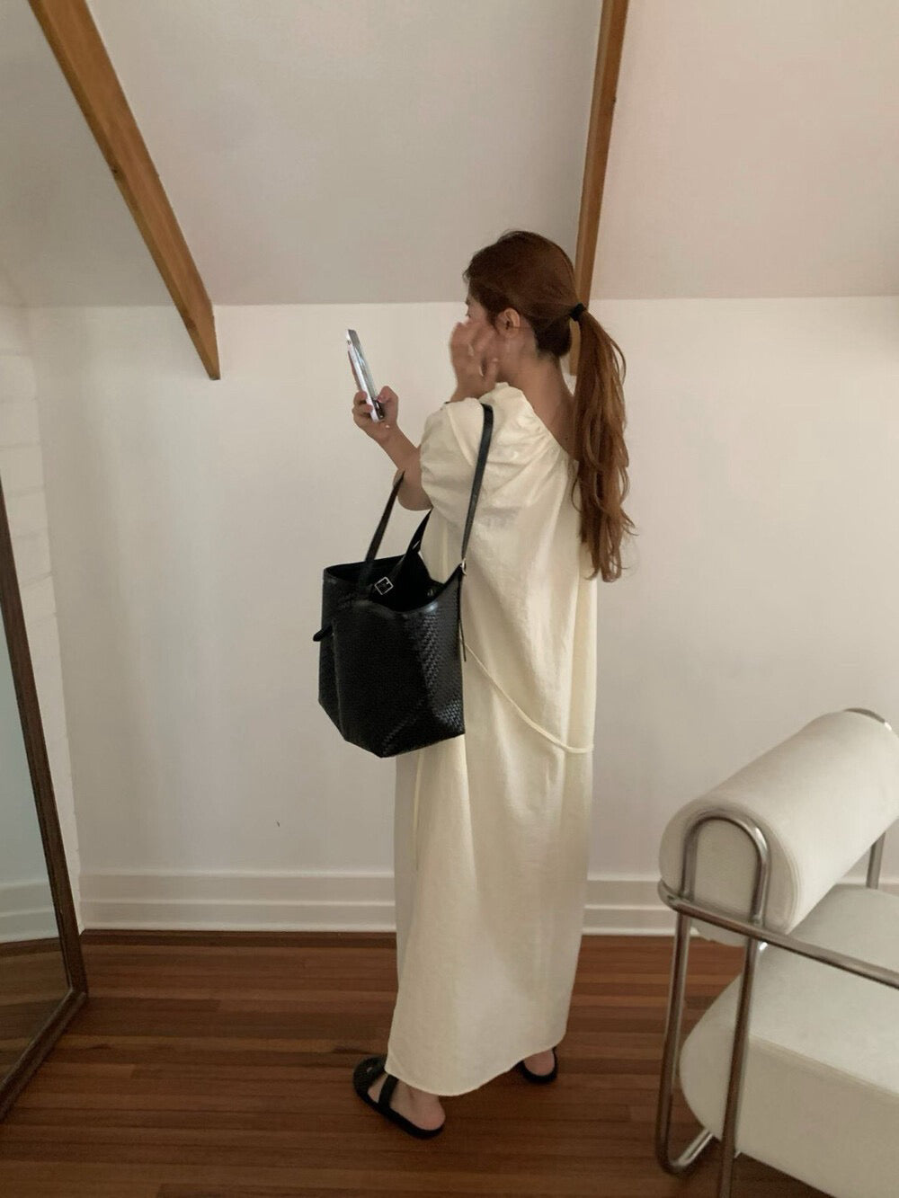 // 超美慵懶感綁帶領天絲麻OPS