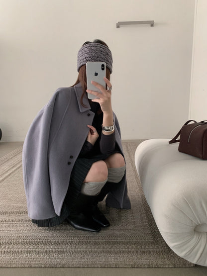 // 軟而不塌100%雙面羊毛特別鈕扣handmade外套