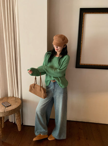 // 復古洗水色直筒牛仔褲