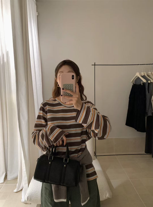 // 麻質拼間休閒TEE
