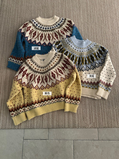 // 15%羊毛復古北歐patterns毛衣