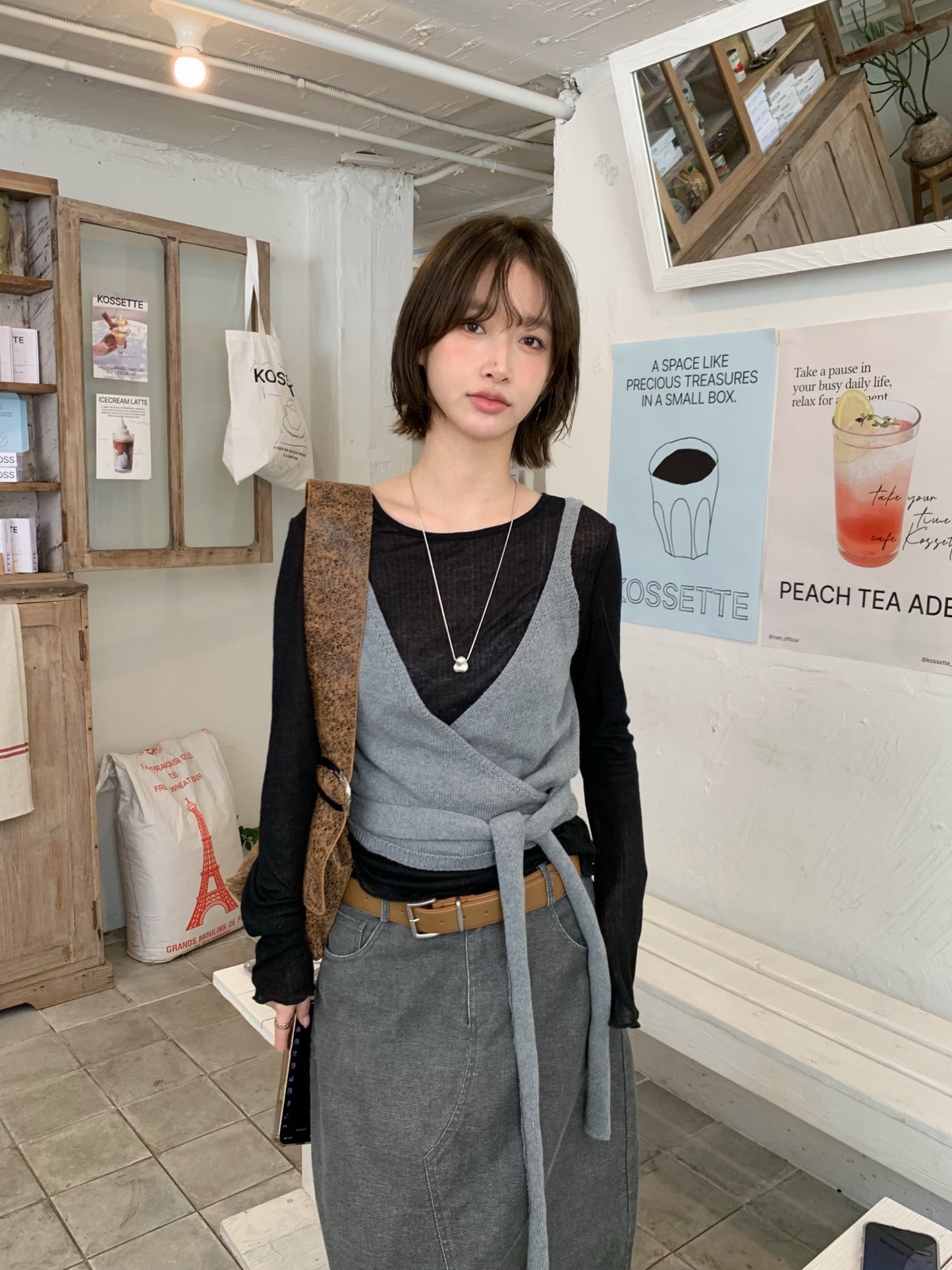 // 超韓一件式綁帶小吊帶