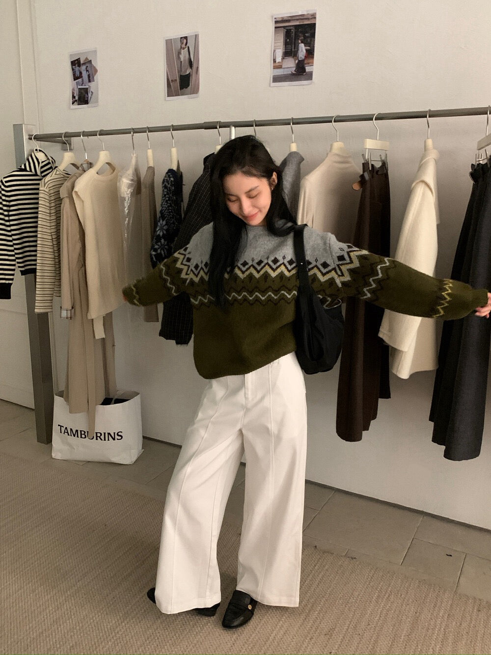 // 褲型超美中線設計直筒褲