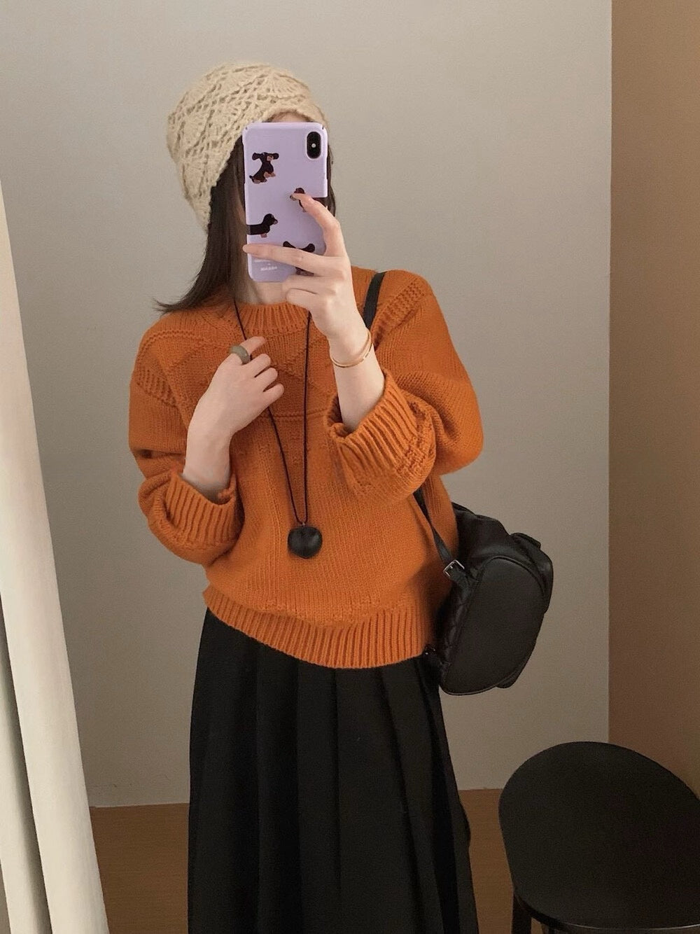 // 菱格織紋高級感圓領NT