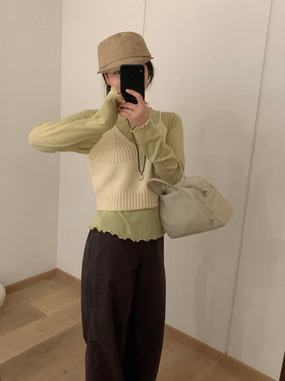 // 5%fine wool超親膚大彈性木耳邊TEE