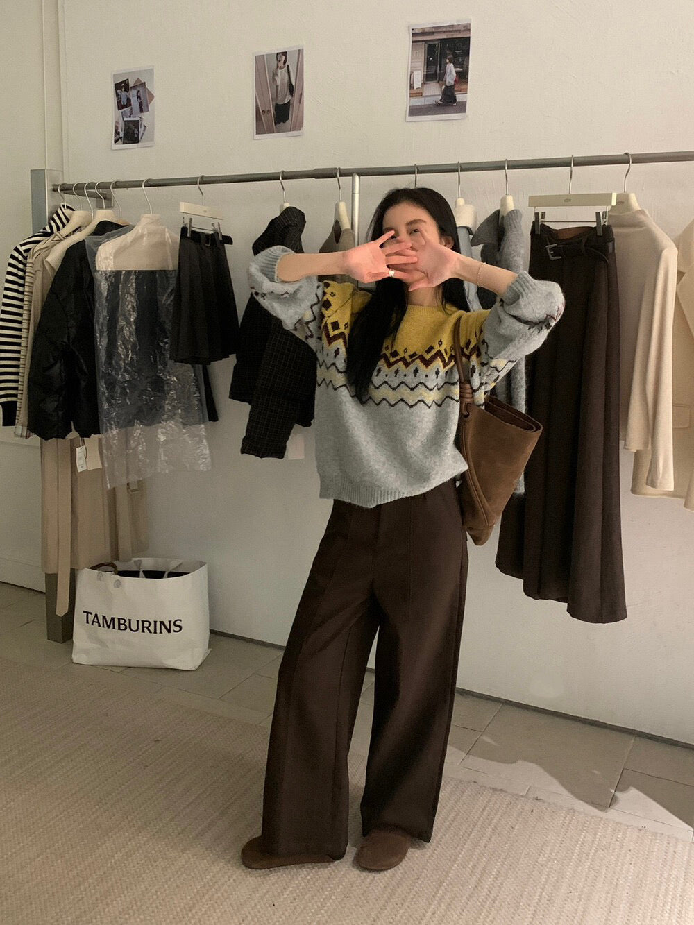 // 褲型超美中線設計直筒褲