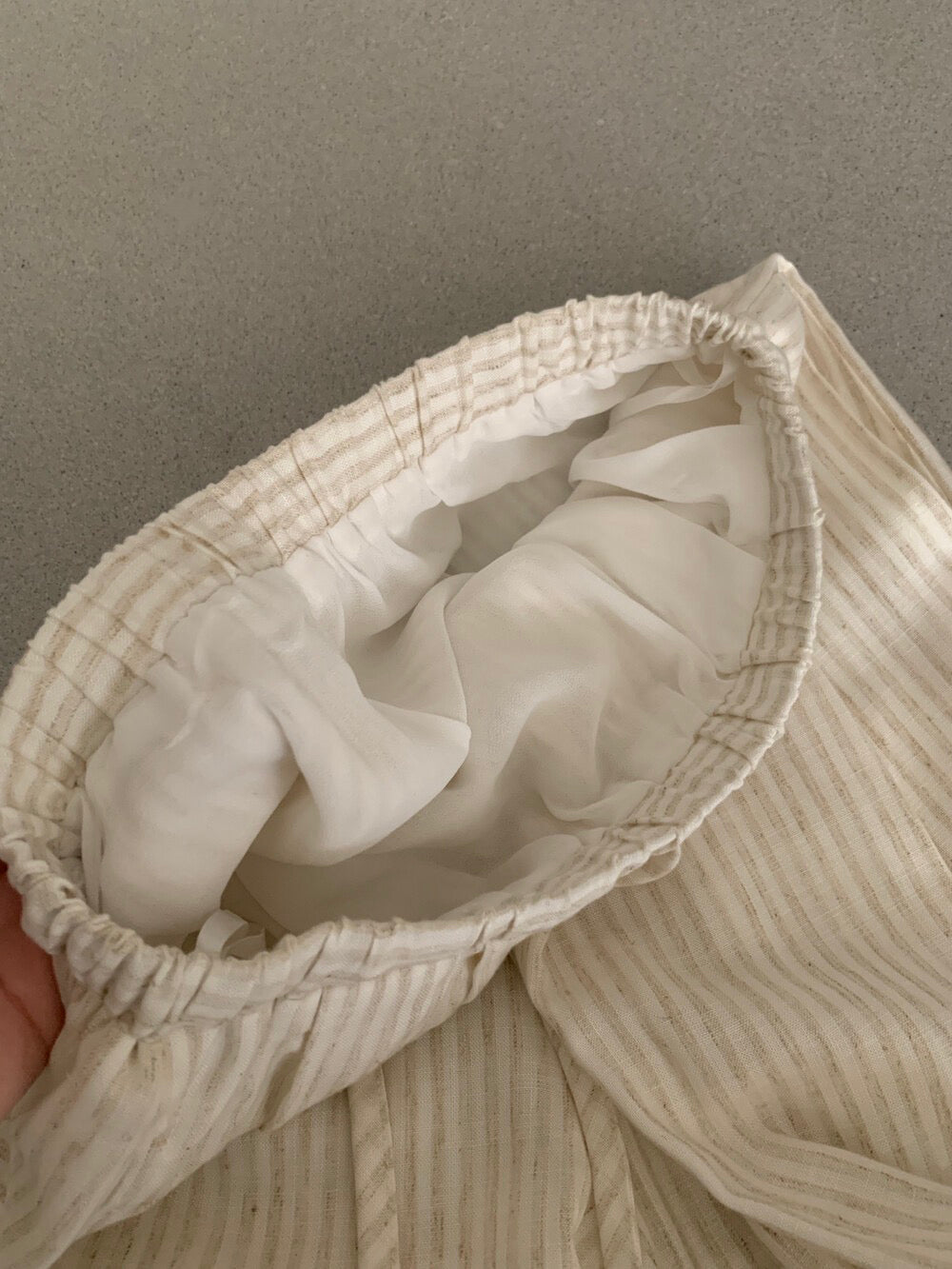 // 慵懶感棉麻直間休閒褲